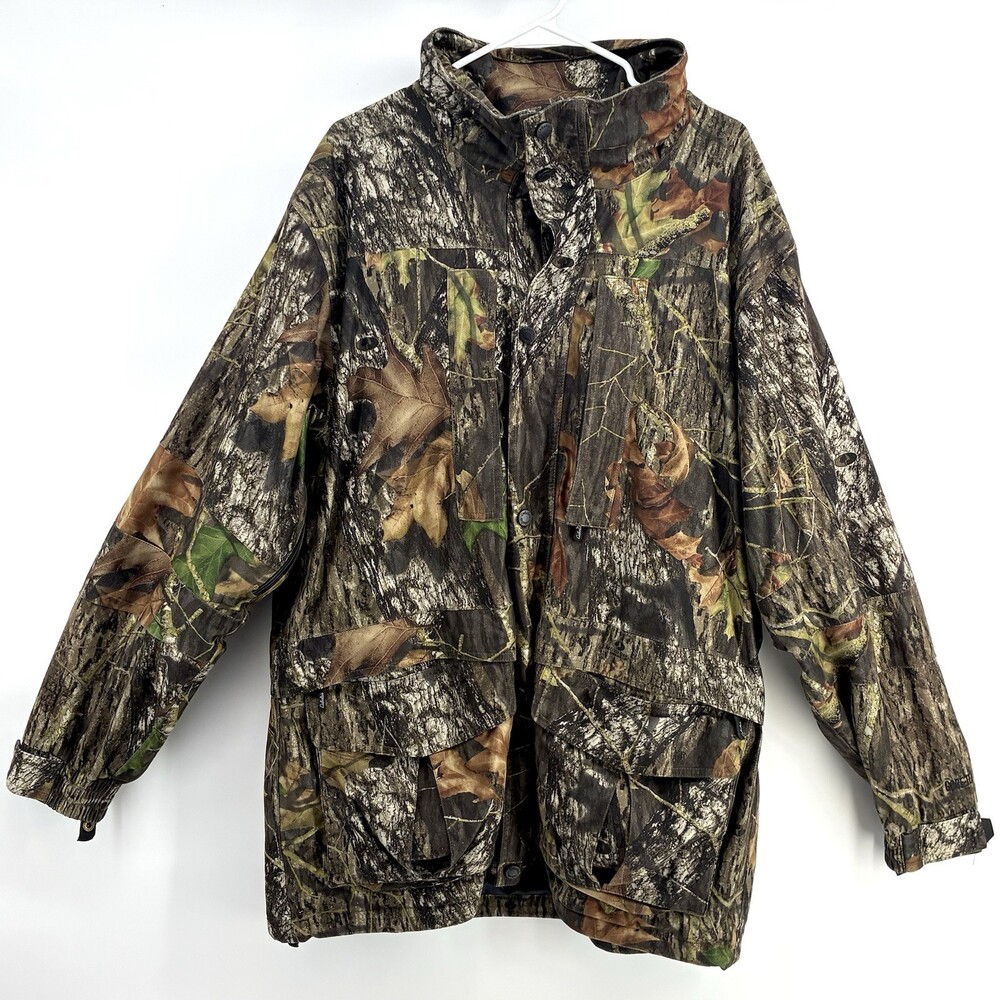 Cabelas Dry Plus Mens Hunting Hooded Jacket Large Regular Mossy Oak Breakup USA